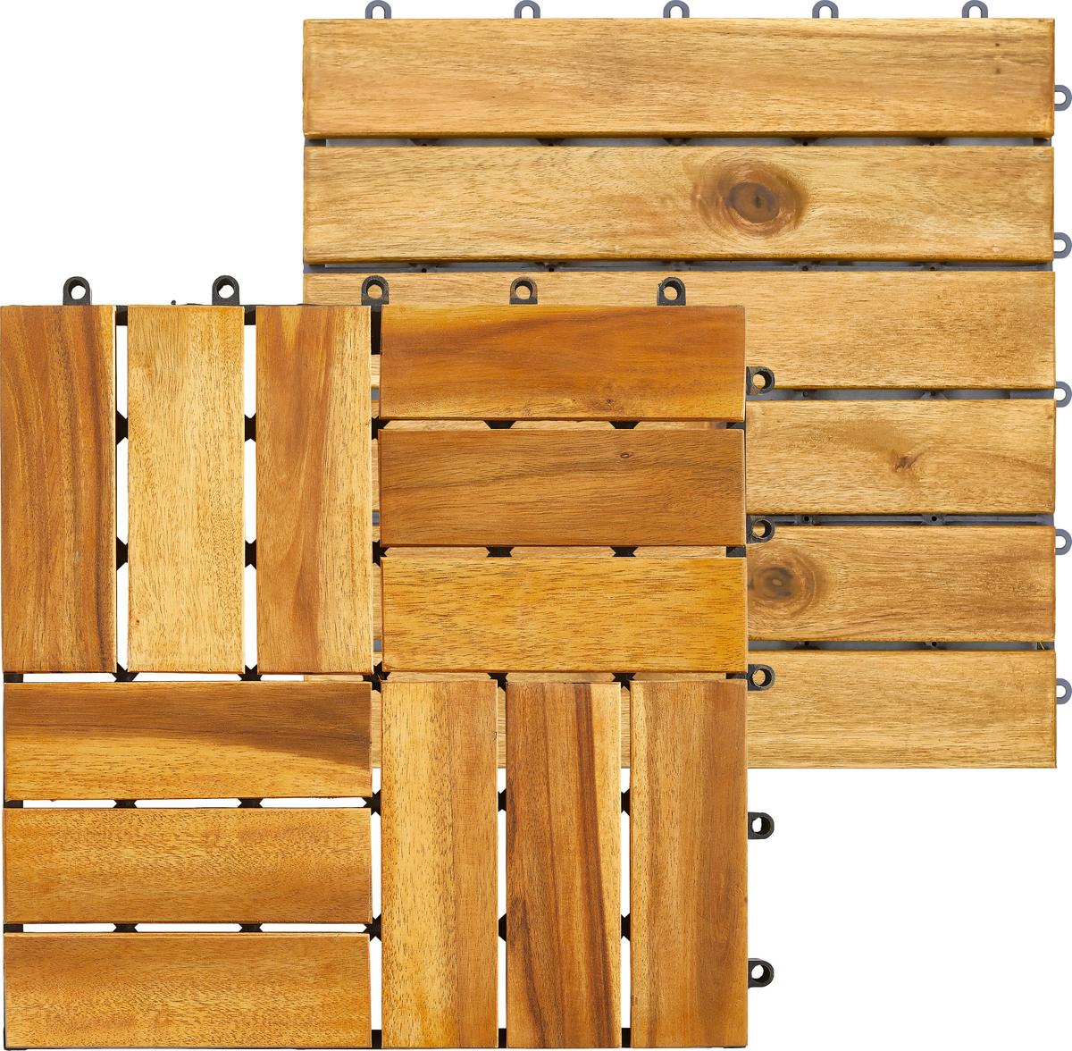 PŁYTKA TARASOWA AKAZIE - kolor akacjowy, Konventionell, tworzywo sztuczne/drewno (30/30/2,2cm) - Ambia Garden