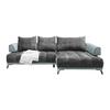 Ecksofa Morgan Silberfarben - Silberfarben/Schwarz, MODERN, Textil/Metall (262/67-87/184cm) - Mömax