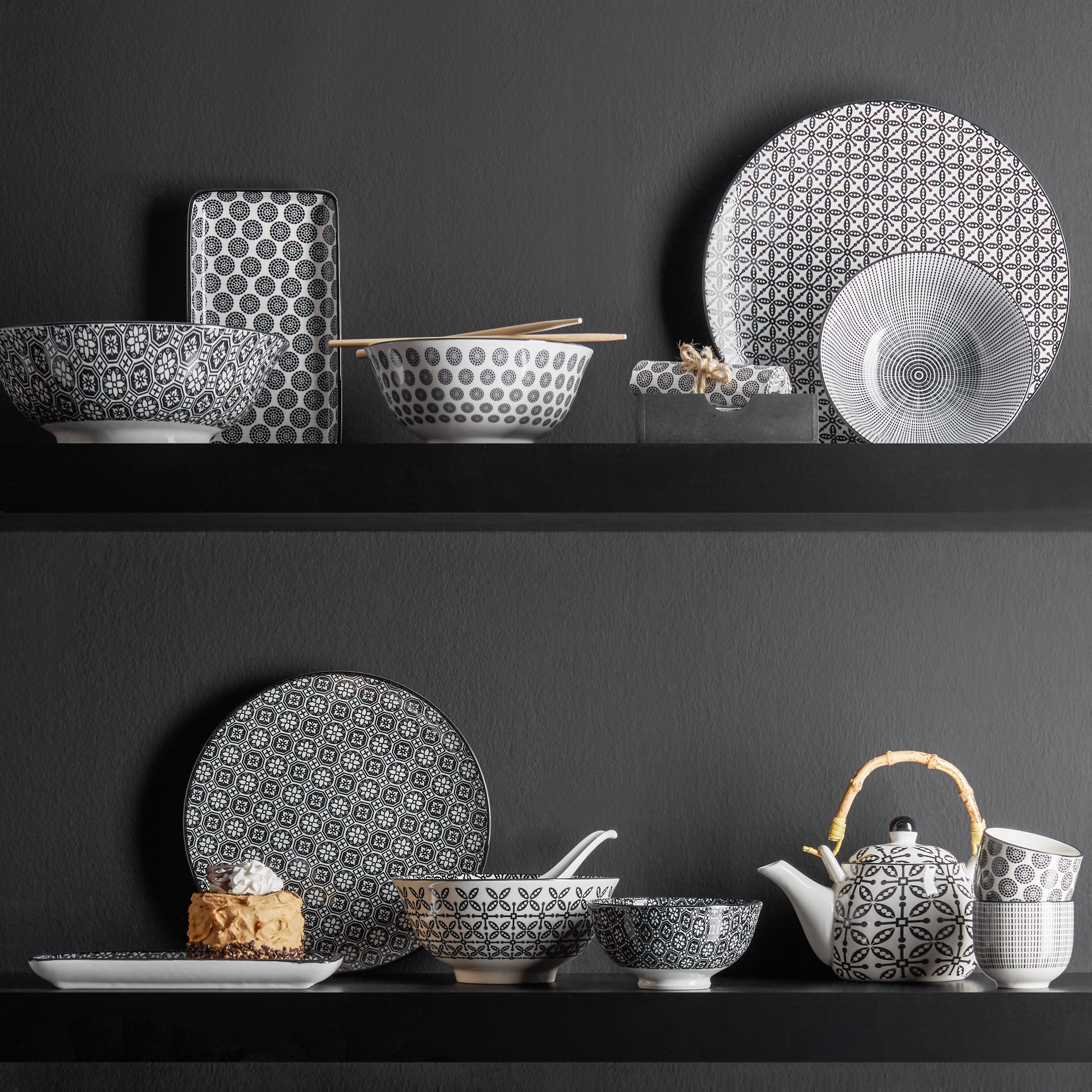 TALLRIK SHIVA -AKT- - vit/svart, Lifestyle, keramik (20/11/2,5cm) - Modern Living