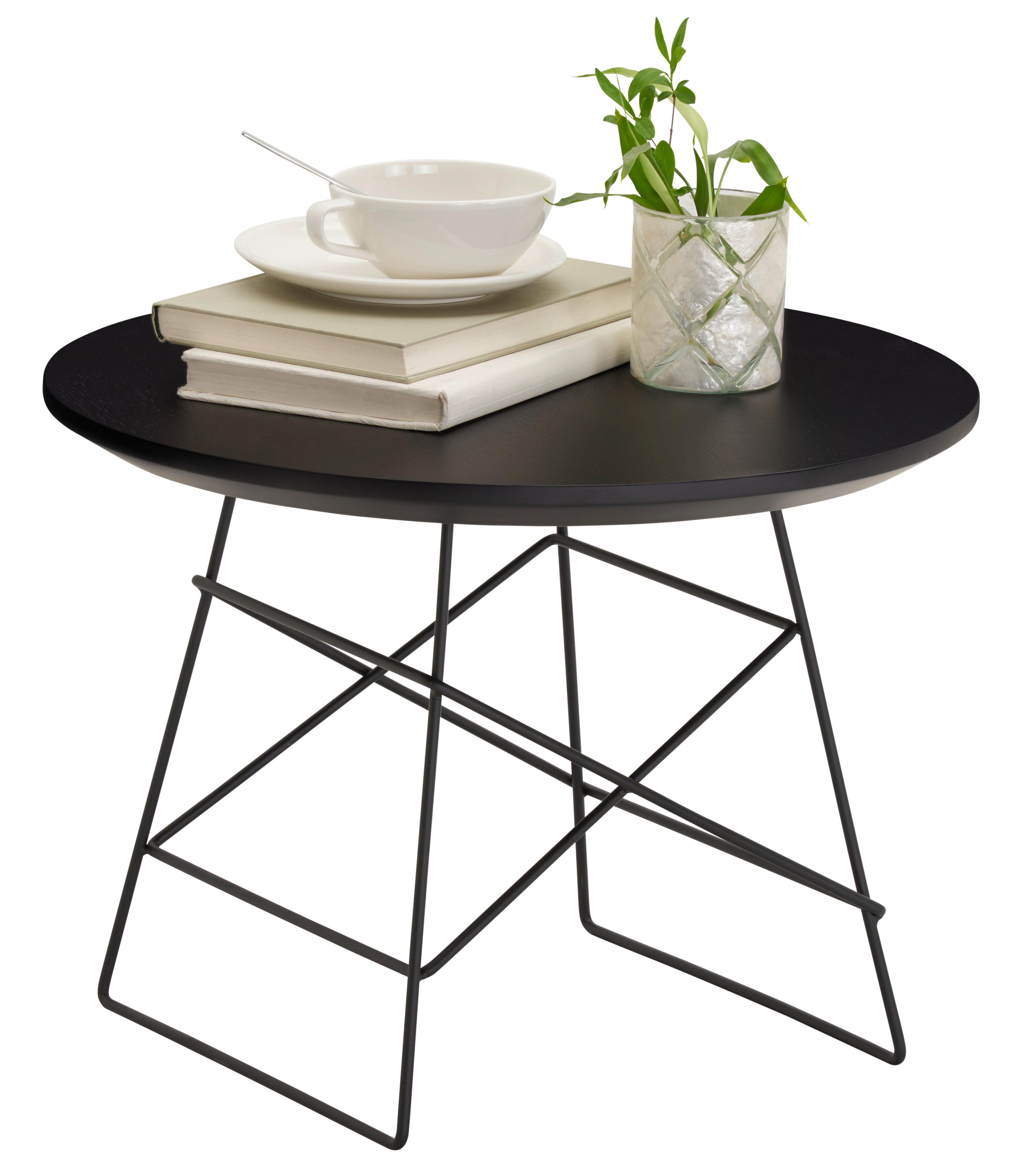 STOLIK KAWOWY GRID - czarny, Design, metal/drewno (45/45/32,5cm) - Innovation