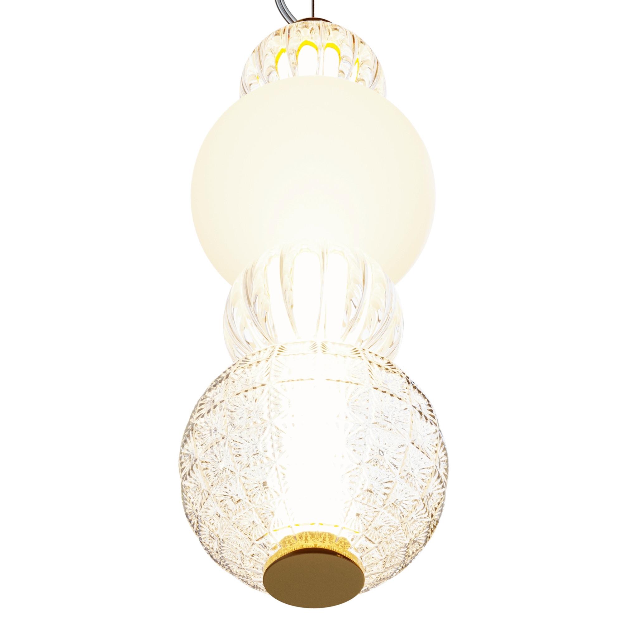 Pendelleuchte Collar Goldfarben max. 17 Watt - Transparent/Goldfarben, Trend, Glas/Kunststoff (14.7/45cm) - MAYTONI