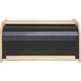 Brotbox Sirikit in Natur/Schwarz - Schwarz/Naturfarben, LIFESTYLE, Holz (40/23/19,5cm) - MÖMAX modern living