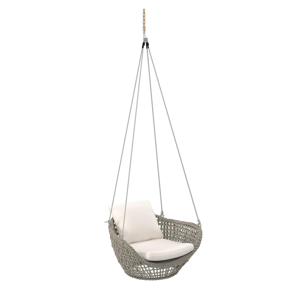 Hängesessel Elodie Creme Kunststoff/Outdoorstoff - Creme, MODERN, Kunststoff/Textil (83/73/48cm) - Bessagi Garden
