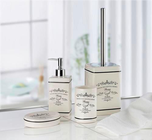 Zahnputzbecher Julie - Beige, Romantik / Landhaus, Keramik (7,4/7,4/11,5cm)