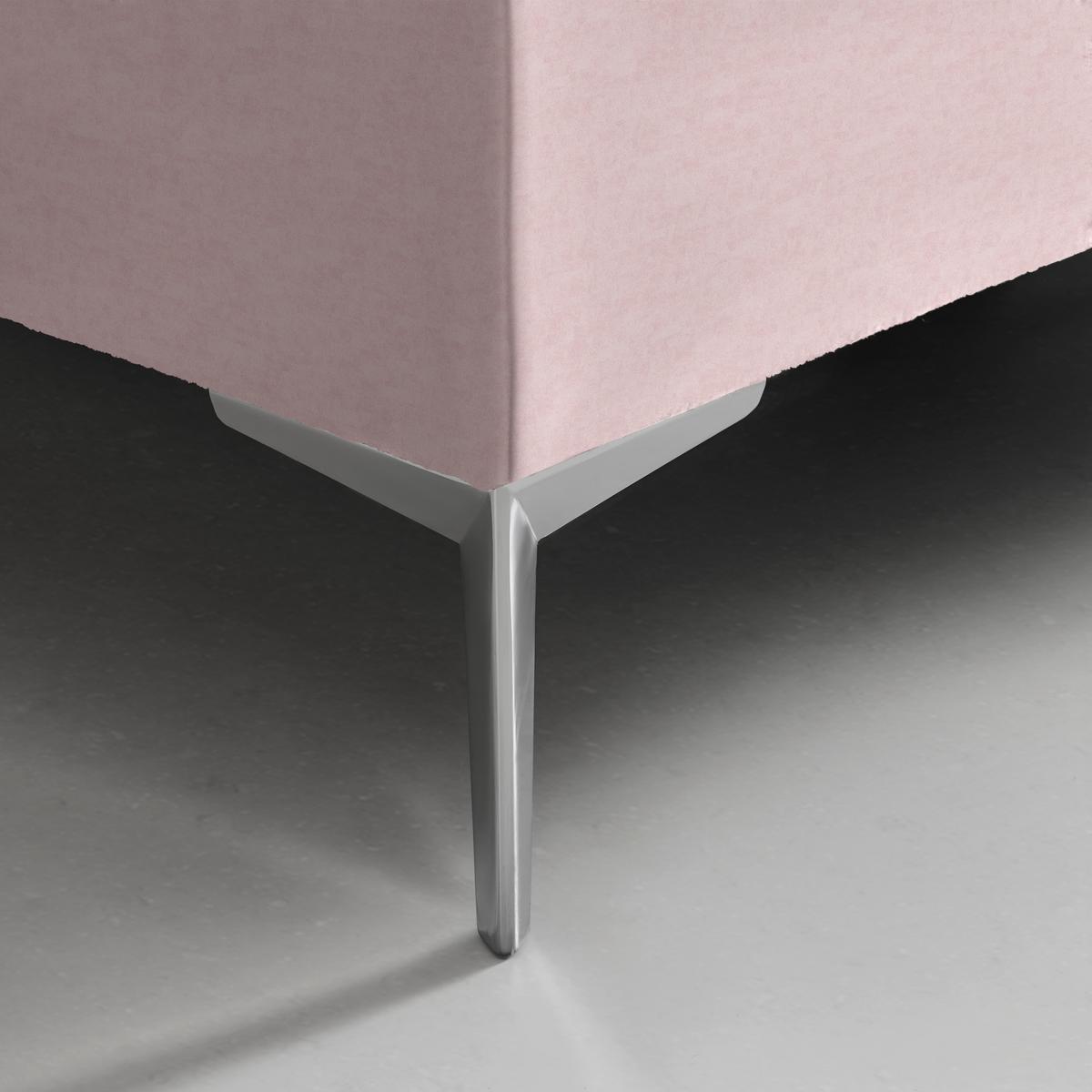 Boxspringbett Queen in Rosa ca. 180x200cm - Chromfarben/Goldfarben, Konventionell, Textil (180/200cm) - Premium Living