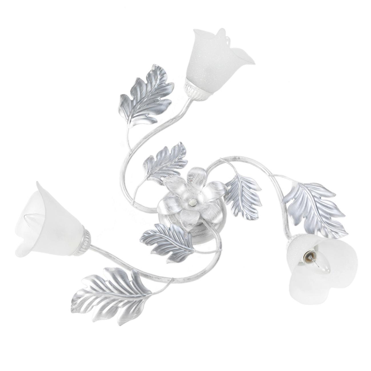 Deckenleuchte Marilena Weiß/Silber max. 6 Watt - Silberfarben/Weiß, KONVENTIONELL, Glas/Metall (60/20cm)