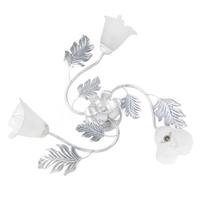 Deckenleuchte Marilena Weiß/Silber max. 6 Watt - Silberfarben/Weiß, KONVENTIONELL, Glas/Metall (60/20cm)