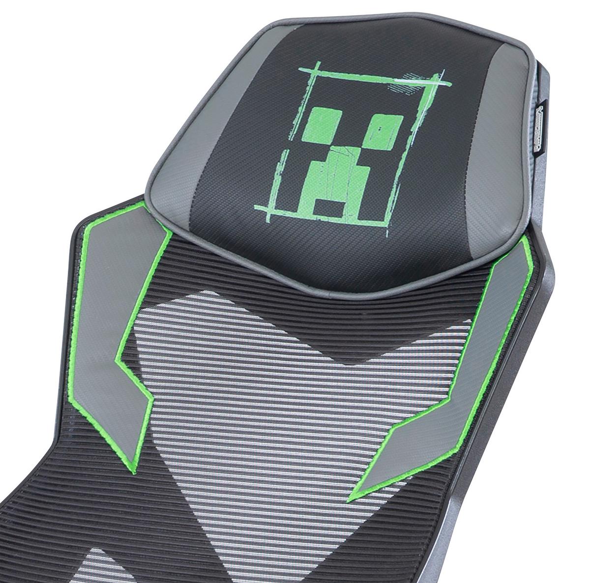 Gaming Stol Minecraft, Siva, Zelena - siva/zelena, Moderno, umetna masa/tekstil (61/114,5/62,5cm) - Minecraft