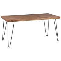 Jedilna Miza Bagli, Pravi Les, 160x80cm - črna/barve indijskega rožnega lesa, Design, kovina/les (160/80/76cm) - MID.YOU