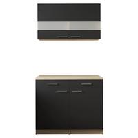 Bife Omara Merle, 100cm - srebrne barve/črna, Basics, kovina/steklo (100/200/60cm) - Respekta