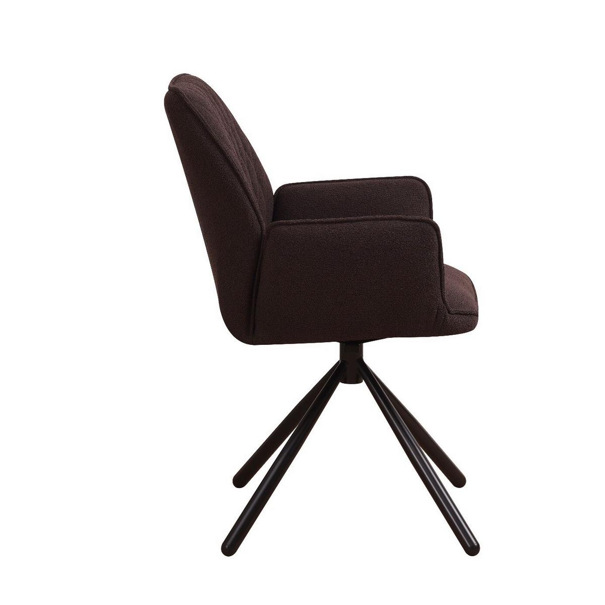 Armlehnstuhl-Set Reims ca. 56x97 cm 2er Set Braun - Schwarz/Braun, Design, Textil/Metall (56/97/52,5cm) - MID.YOU