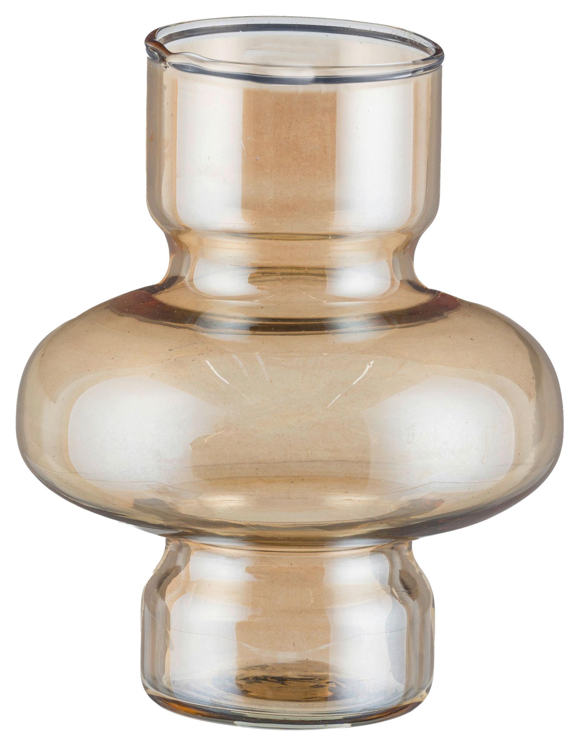 Dekor Váza Bloom - arany, Konventionell, Üveg (13/16/13cm) - Modern Living