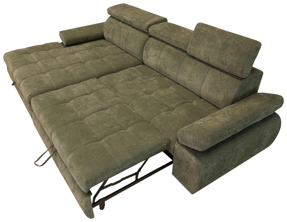 Kutna Garnitura Vegas - šumska zelena/crna, Design, drvo/tekstil (173/294cm) - Modern Living