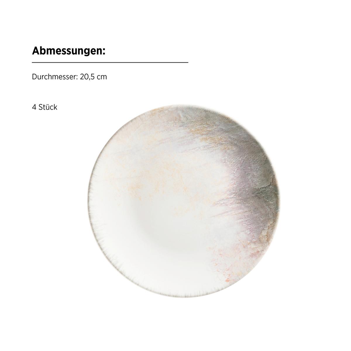 Desserttellerset 935623 - Weiss/Lila, Basics, Keramik (20,5/2,5cm) - Mäser