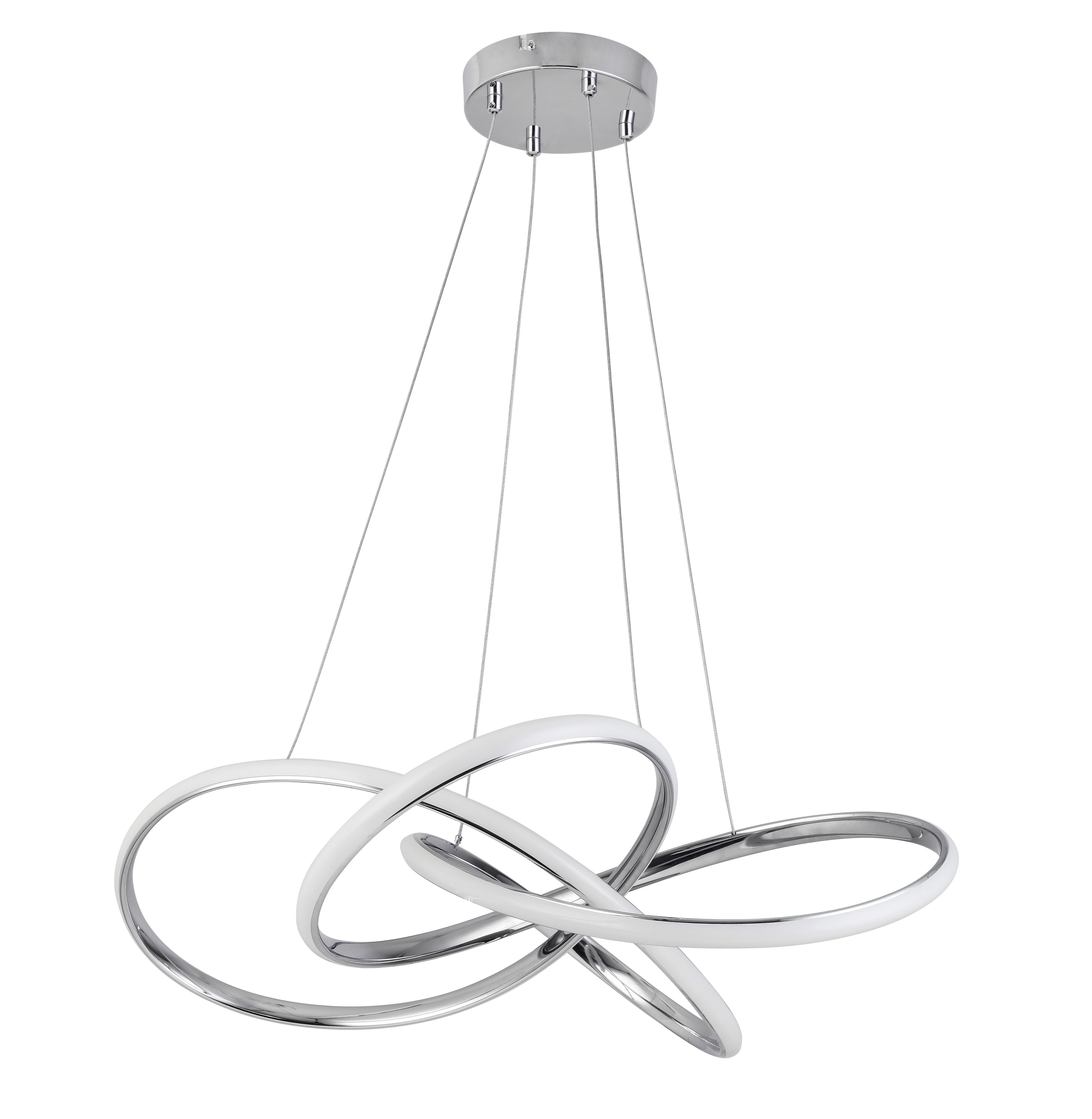 Viseča Led-svetilka Lenore - krom, Moderno, kovina/umetna masa (60/120cm) - Premium Living
