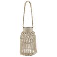 Windlicht Macrame Beige - Beige, LIFESTYLE, Glas/Textil (14/26cm)