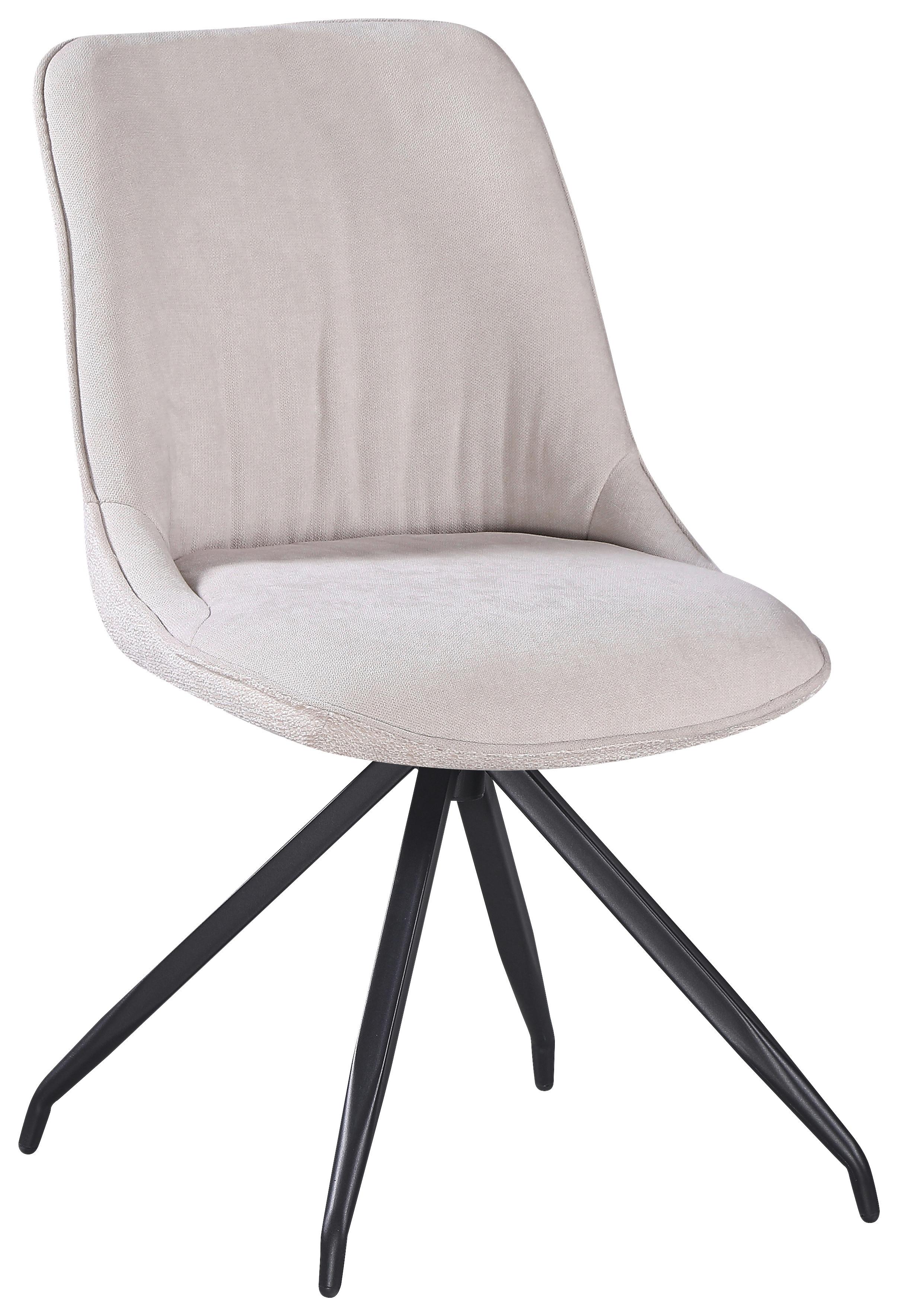 Stuhl Nova Beige - Beige/Schwarz, MODERN, Textil/Metall (51/85/61cm) - Premium Living