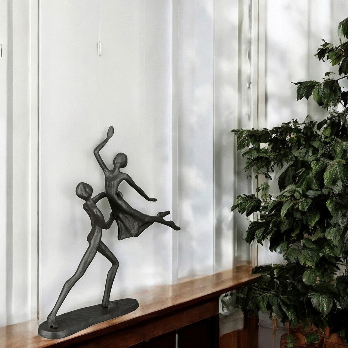 Skulptur Tanzpaar Graubraun - Graubraun, LIFESTYLE, Metall (20/17,5/8cm)