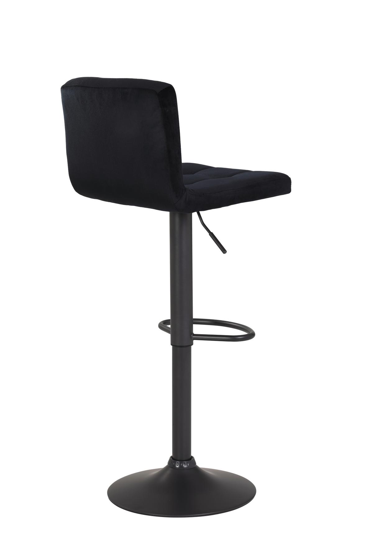 Barhocker 2er-Set Amanda II Schwarz Samt - Dunkelgrau/Schwarz, MODERN, Textil/Metall (40/85/48cm) - MID.YOU