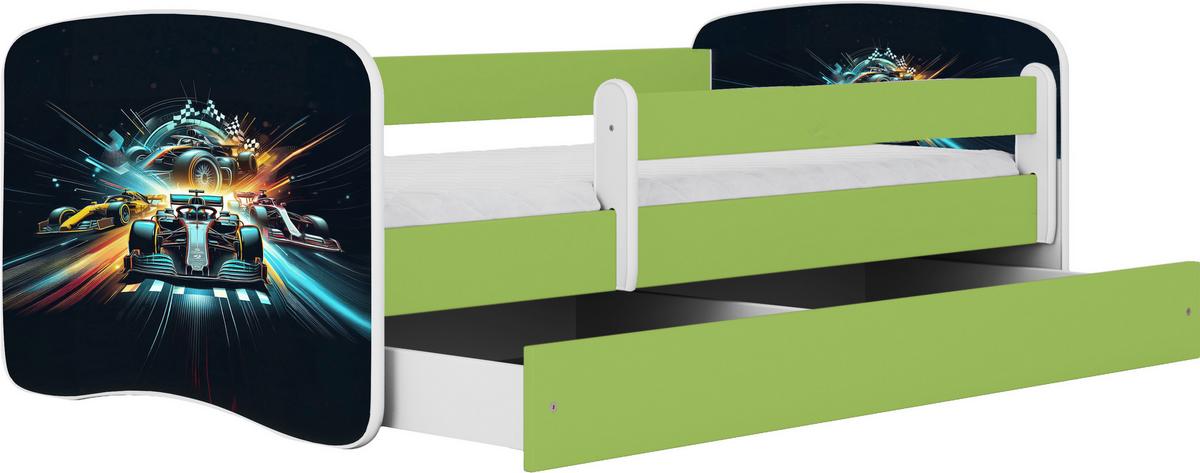 Otroška Postelja Babydreams, Bela, Zelena, 80x160cm - zelena/bela, Moderno, tekstil/leseni material (80/160cm) - MID.YOU