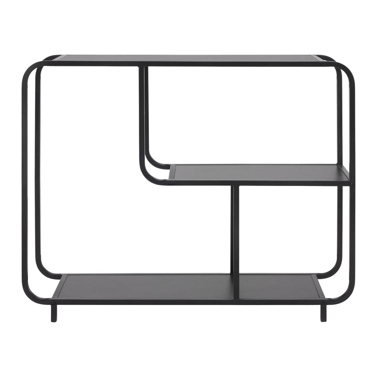 Etajeră BEND - negru, Modern, metal/material pe bază de lemn (120/95/33cm) - Modern Living