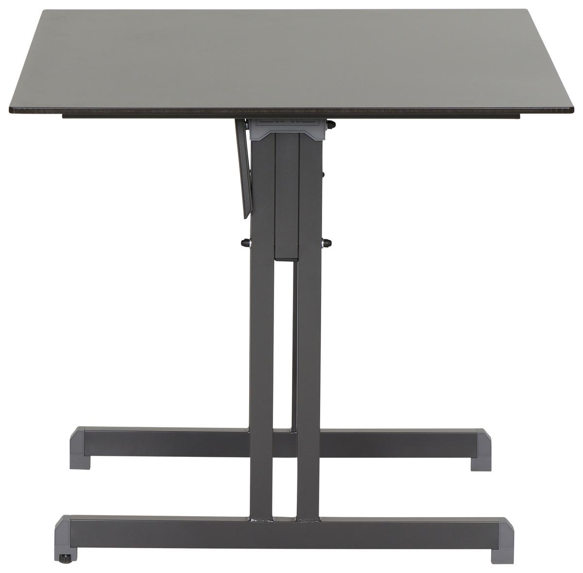 Gartentisch Anthrazit klappbar ca. 80x80x71cm - Anthrazit, MODERN, Holzwerkstoff/Metall (80/80/71cm) - Gardenson