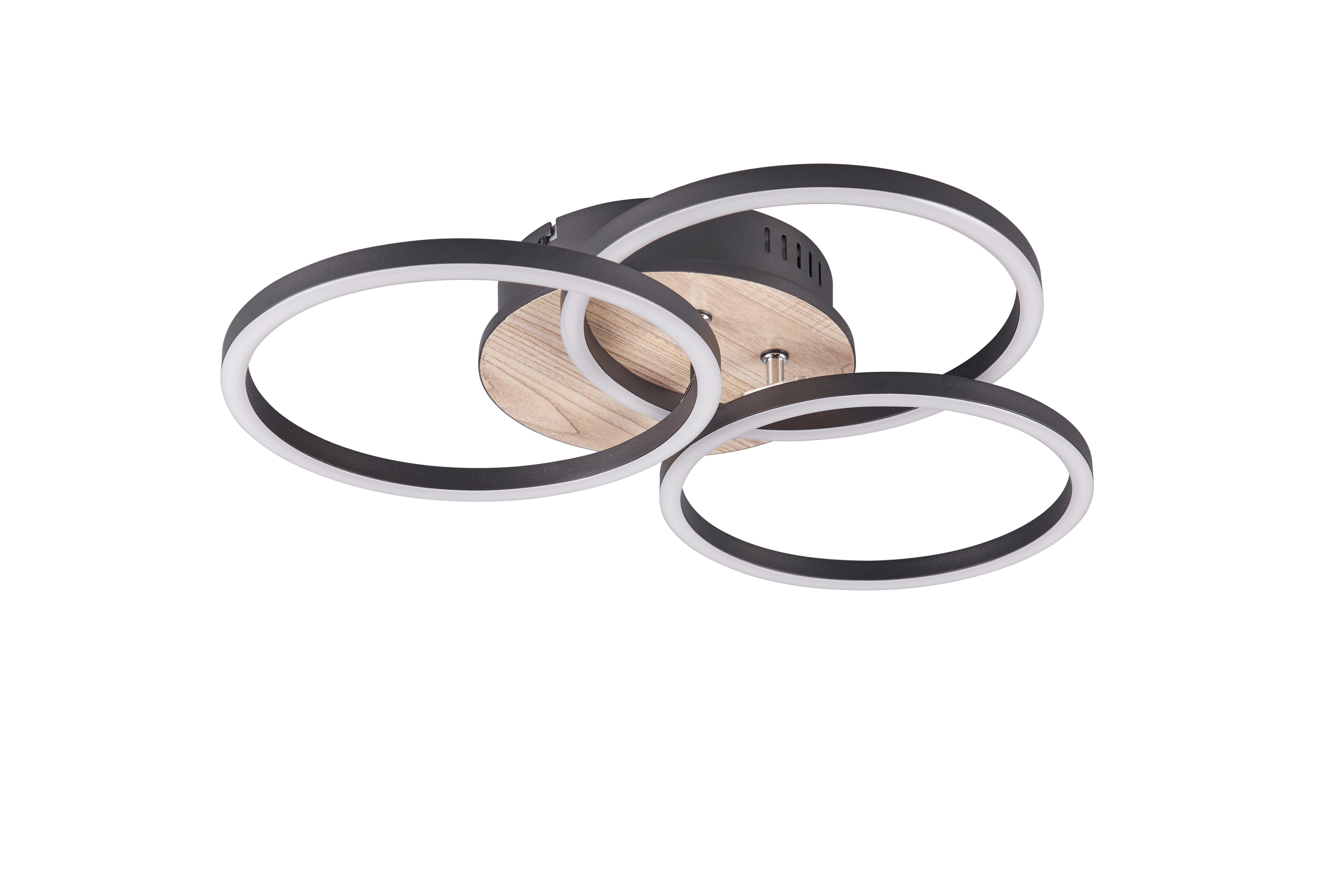 LED-Deckenleuchte Circle Braun max. 27 Watt - Braun, Design, Kunststoff (44/44/9,5cm)