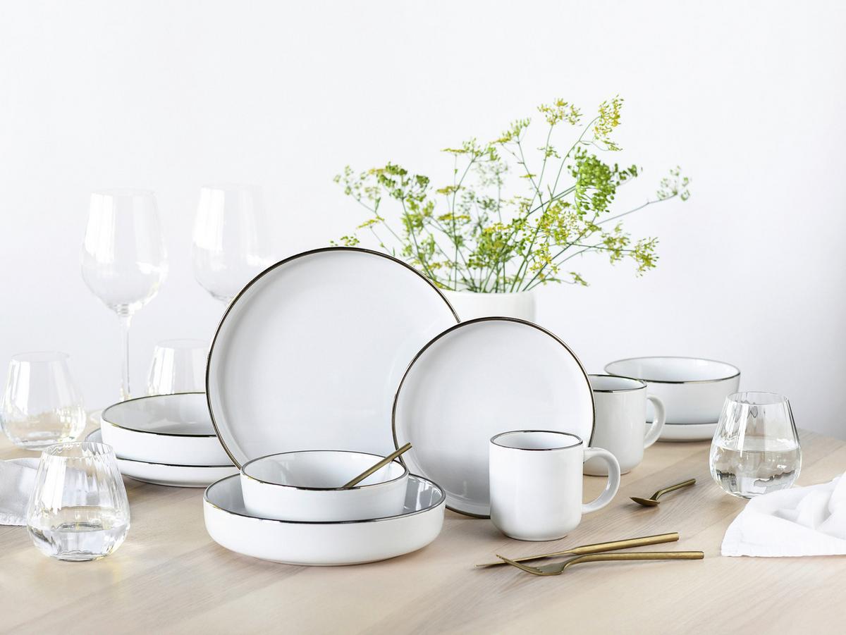Servis Nordic Festive 10/1 - bijela/zlatne boje, Basics, keramika - Creatable