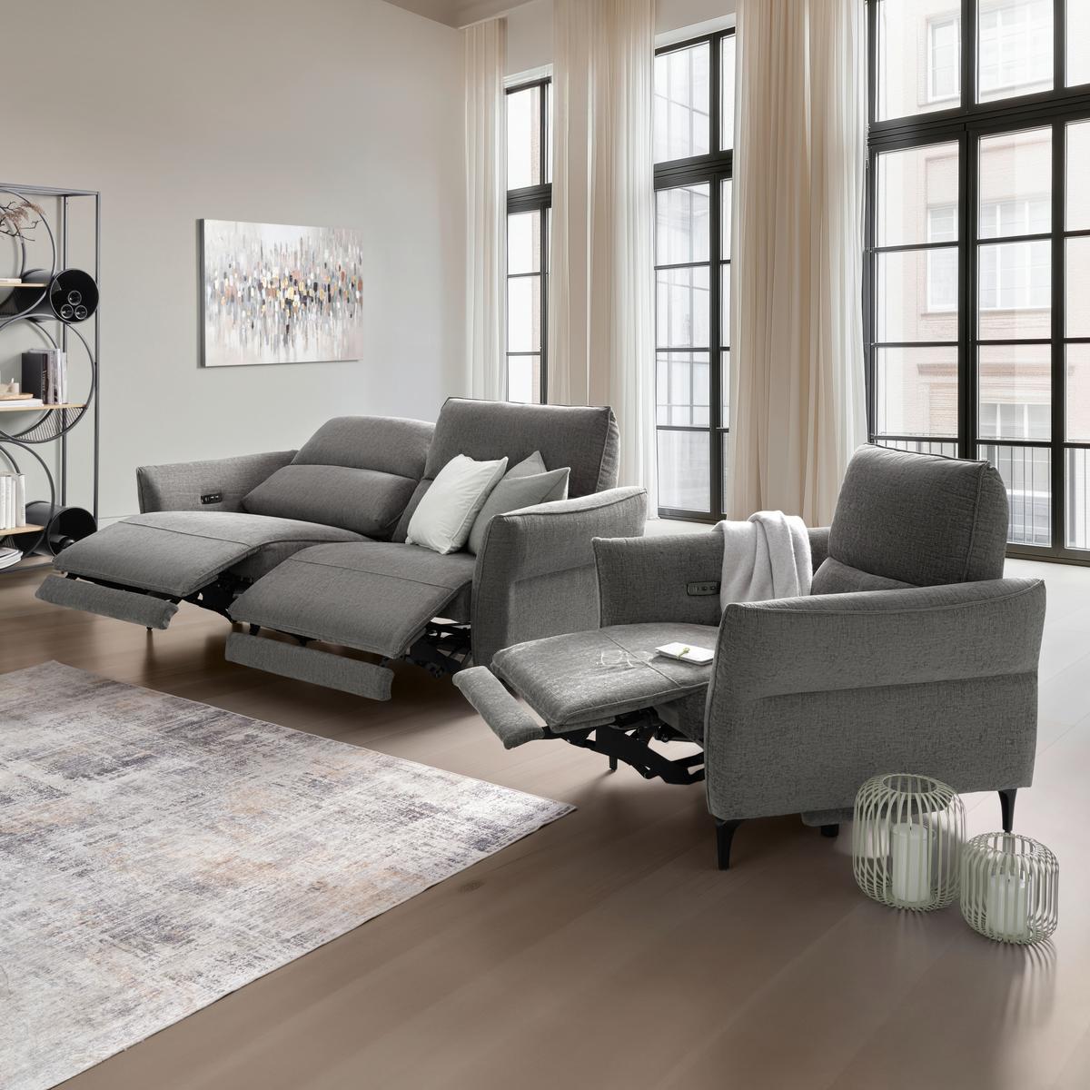 Relaxsessel Cape Town Dunkelgrau - Dunkelgrau/Schwarz, MODERN, Holz/Textil (95/99/92cm) - Mömax