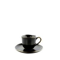 Espressotasse mit Untertasse Onix aus Porzellan ca. 110ml - Schwarz, MODERN, Keramik - Mömax
