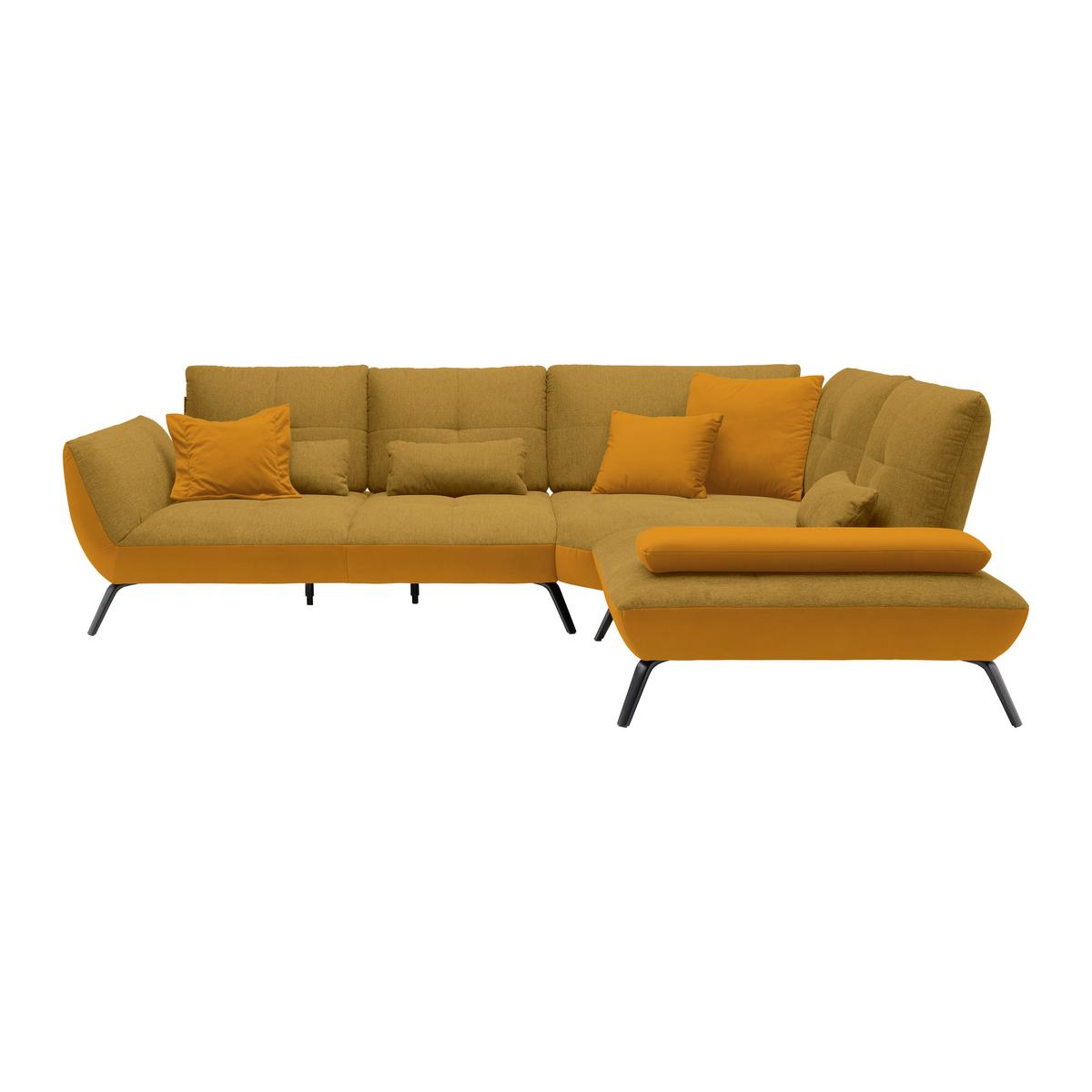 Wohnlandschaft Trendy Senfgelb - Senfgelb/Goldfarben, MODERN, Holzwerkstoff/Textil (310/93/250cm) - Premium Living