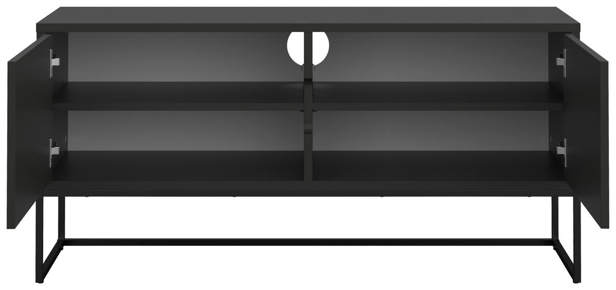 KOMODA NISKA LIPP - czarny, Design, materiał drewnopochodny/metal (118/57/43cm)