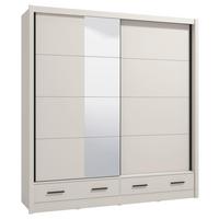 Schiebetürenschrank Albi Plus Kaschmirfarben - Kaschmir/Schwarz, KONVENTIONELL, Holzwerkstoff/Kunststoff (205/215,5/60cm) - Mömax