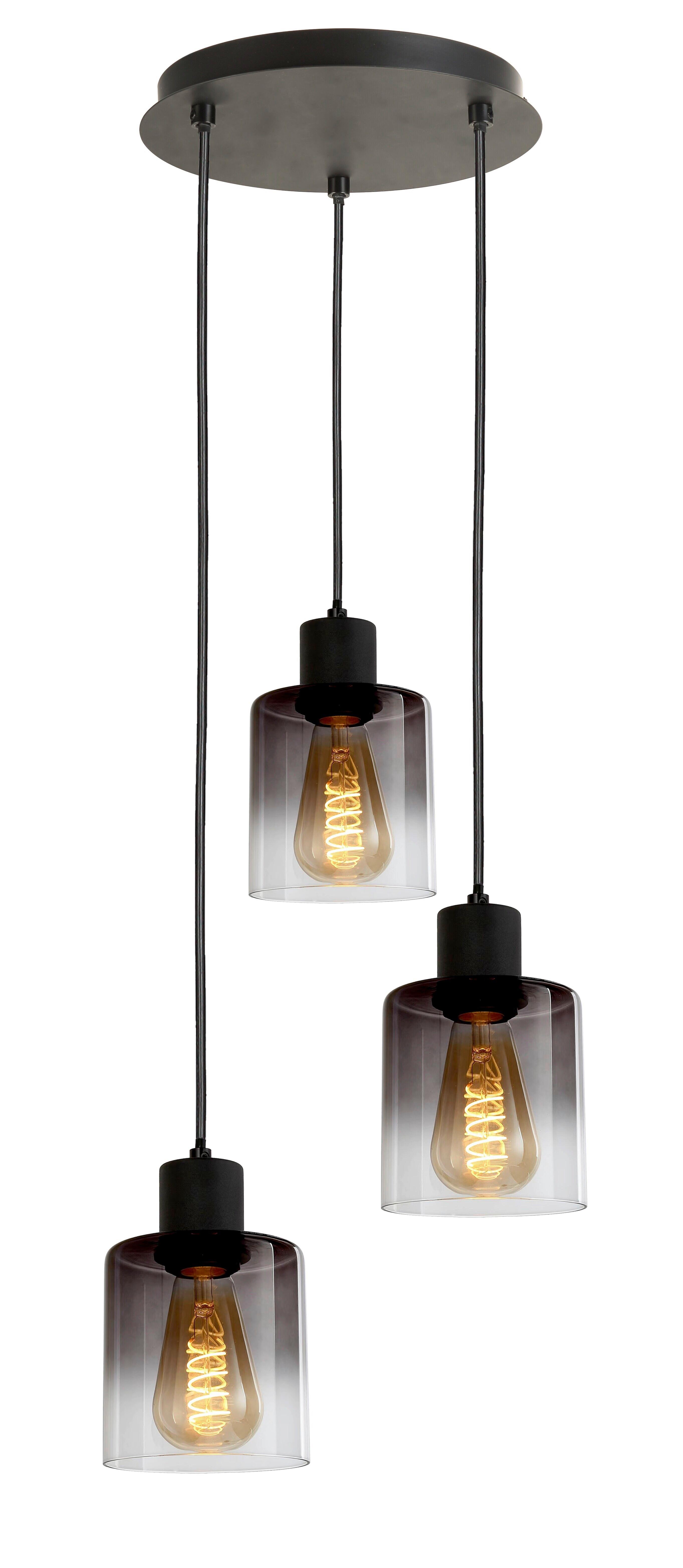 Hängeleuchte Estelle in Schwarz max. 25 Watt - Schwarz, MODERN, Glas/Metall (29/120cm) - Mömax