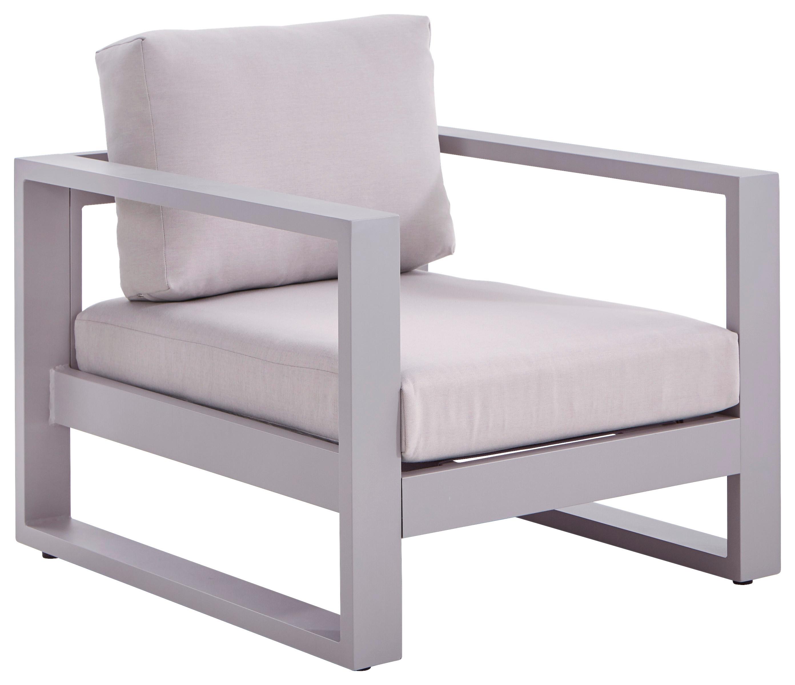 FOTEL TARASOWY WILLIS - jasnoszary, Design, metal/tkanina (76/60/90cm) - Amatio