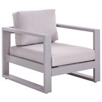 FOTEL TARASOWY WILLIS - jasnoszary, Design, metal/tkanina (76/60/90cm) - Amatio