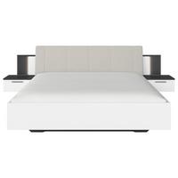 SET PAT CU NOPTIERE CASPIO - alb/gri, Konventionell, textil/material pe bază de lemn (180/200cm) - Premium Living