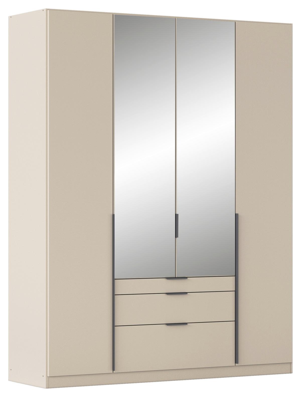 Dulap cu uși rotative ALABAMA - argintiu/șampanie, Modern, material pe bază de lemn (181/229/54cm) - Modern Living