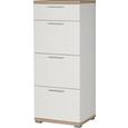 Kommode in Eichefarben/Weiß - Alufarben/Weiß, MODERN, Holzwerkstoff/Kunststoff (48/120/40cm) - Mömax modern living Kommode in Eichefarben/Weiß - Alufarben/Weiß, MODERN, Holzwerkstoff/Kunststoff (48/120/40cm) - Mömax modern living