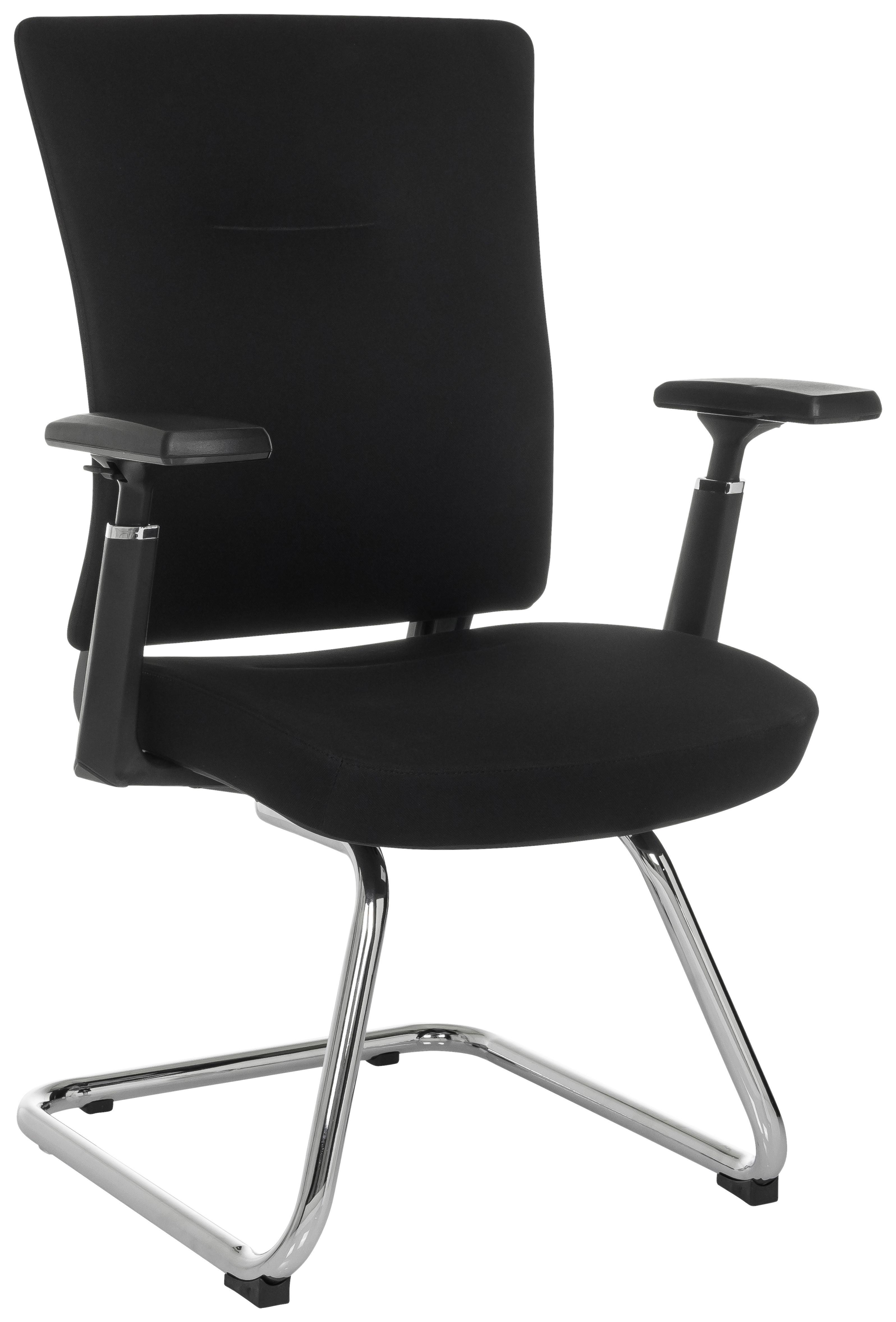 Konferenčni Stol Captivo Pro V, Črna - srebrne barve/črna, Moderno, kovina/tekstil (67cm) - MID.YOU