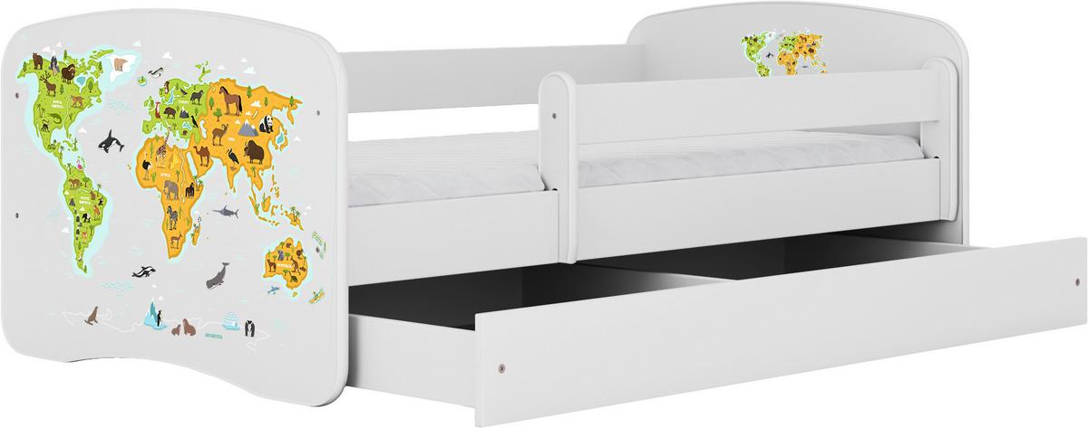 Otroška Postelja Babydreams, Bela, 80x160cm - bela/barve breze, Moderno, tekstil/leseni material (80/160cm) - MID.YOU