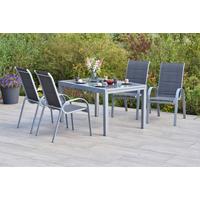 GARTENSET AMALFI DI LUSSO - Anthrazit/Silberfarben, MODERN, Textil/Metall - Gardenson