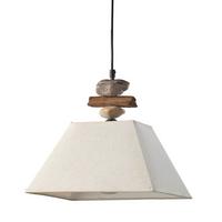 Hängeleuchte Seregon Weiß max. 22 Watt - Weiß, Natur, Textil/Stein (30/25/110cm)