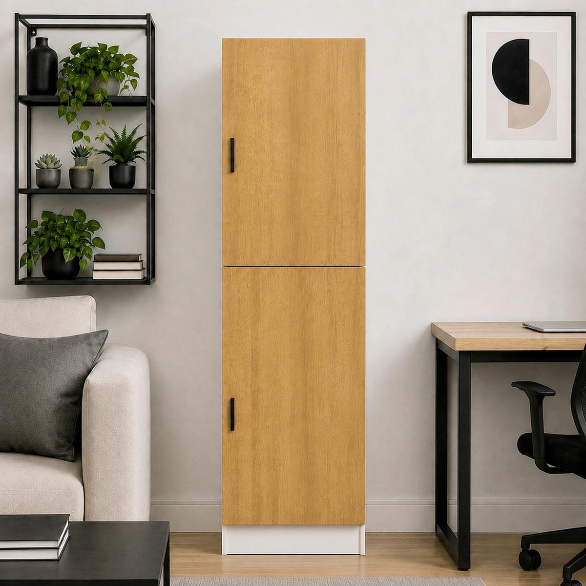 Aktenschrank Dilos Xl - Honigeiche/Weiss, Modern, Holzwerkstoff (52/183/32cm) - MID.YOU