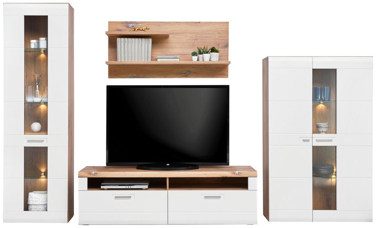 Vitrina Auris - bijela, Moderno, staklo/drvni materijal (60/204,2/37,1cm) - Modern Living