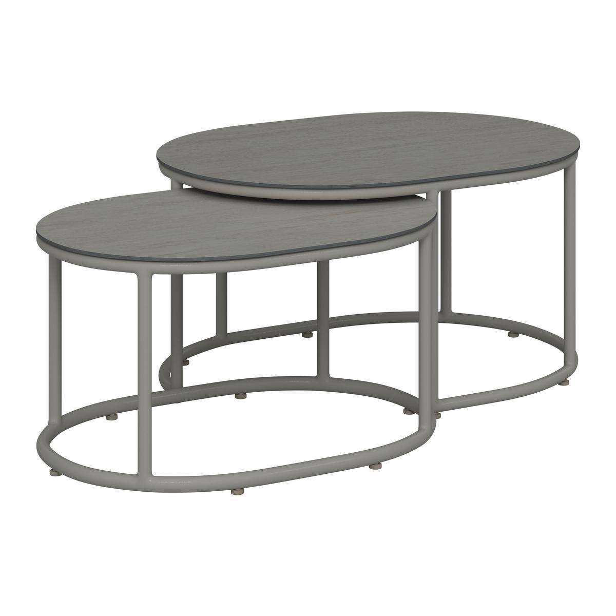 Loungegarnitur Alvina Outdoorstoff/Metall +Abdeckung - Creme, MODERN, Kunststoff/Textil (259/74/199cm) - Bessagi Garden