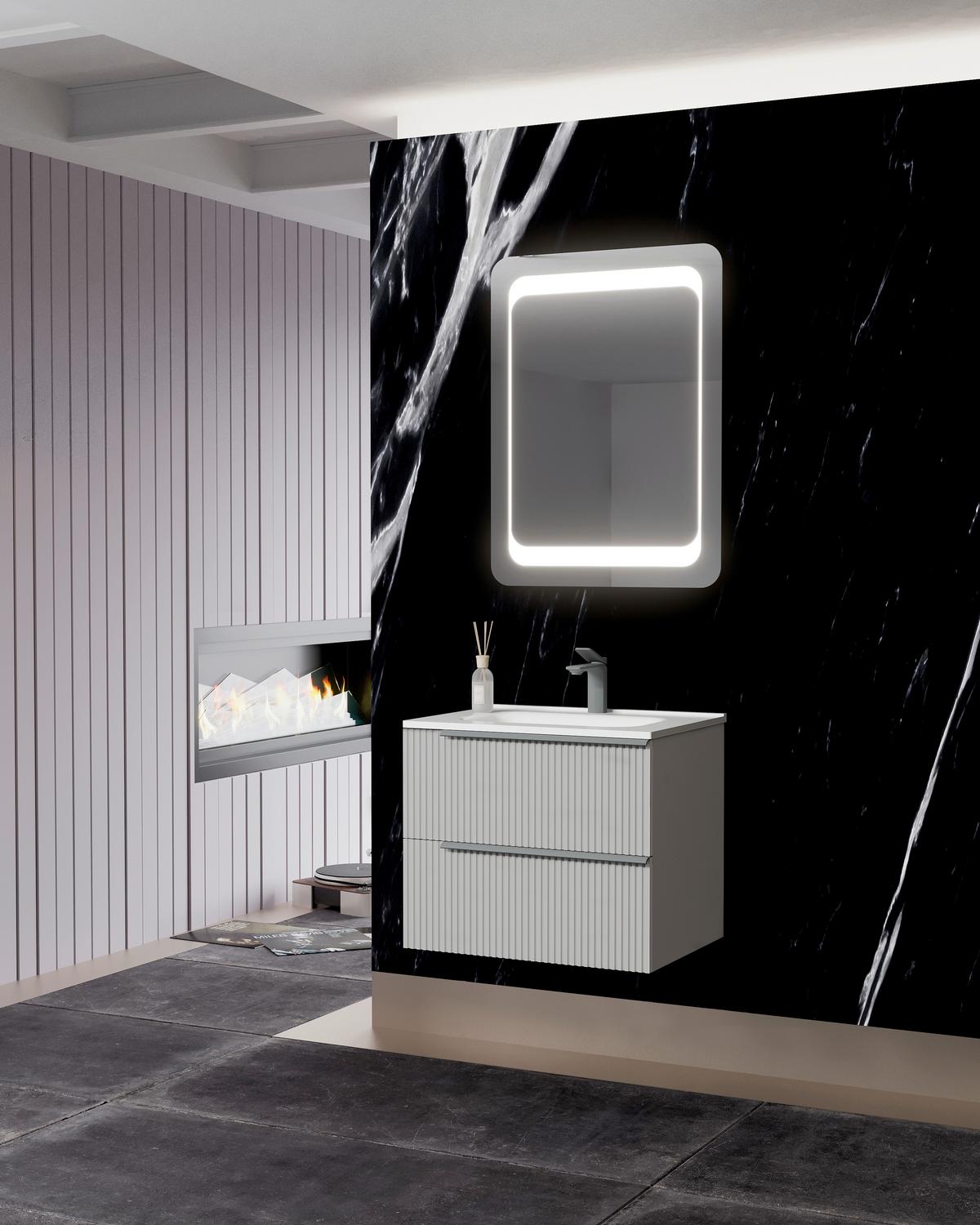 Element S Umivaonikom Sidney - siva/svijetlo siva, Moderno, drvni materijal/metal (61/53/46cm)