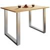 ESSTISCH XONA - Honigeiche/Silberfarben, Basics, Holzwerkstoff/Metall (140/50/76cm) - MID.YOU