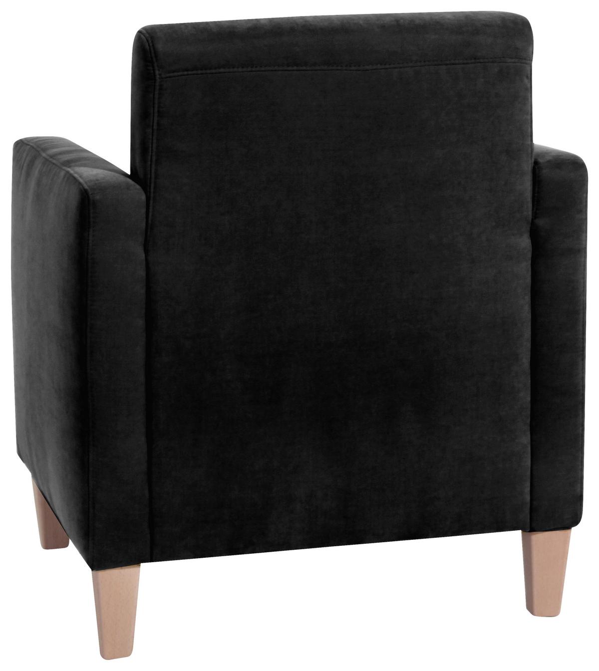 SESSEL MILLA - Schwarz/Naturfarben, Design, Holz/Textil (71/81/70cm) - Max Winzer