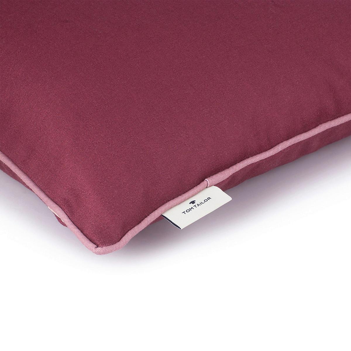 POSZEWKA NA PODUSZKĘ T-DOVESIGNATURE75350-064-40-40 - czerwone wino/ciemnoczerwony, Konventionell, tkanina (40/40cm) - Tom Tailor